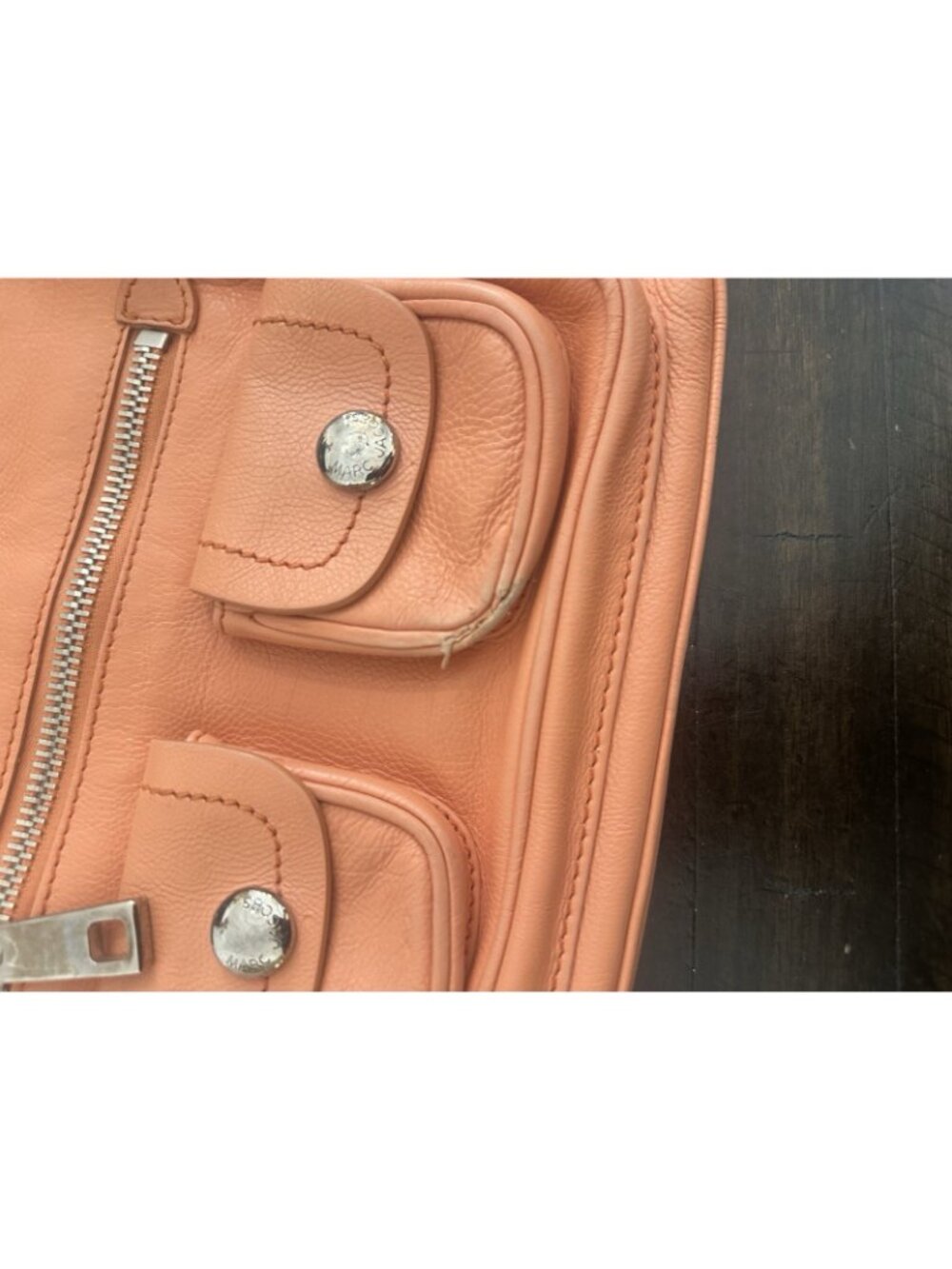 Marc Jacobs Y2K Coral Pink Leather Shoulder Bag Purse Pockets - Picture 3 of 7